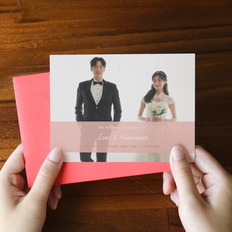 定制喜帖 明信片款婚卡 含信封 60 入【点点印】 - 卡片/明信片 - 纸 粉红色