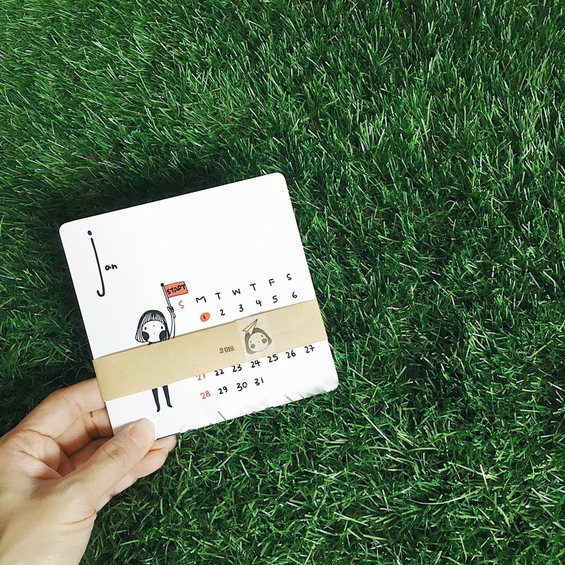 大头 2018年 桌历 - 卡片/明信片 - 纸 白色