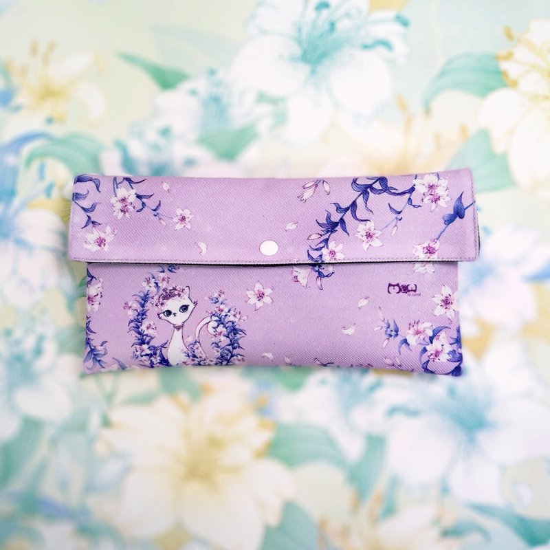 口罩收纳袋/万用包-百合花小女王/薰衣草粉紫色 - 收纳用品 - 聚酯纤维 