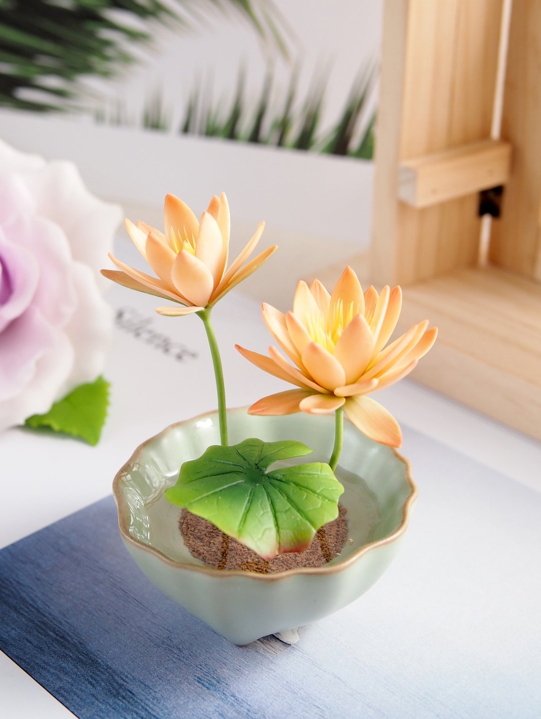 冷瓷土/黏土花艺-睡莲小盆栽/送礼 - 植栽/盆栽 - 粘土 