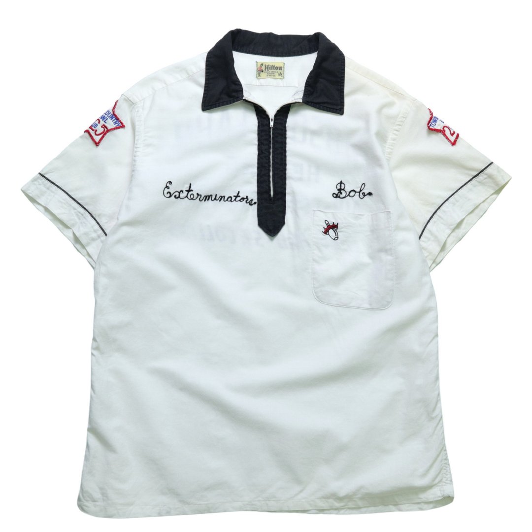 1960s Hilton 美国制 白色保龄球衬衫 Bowling Shirt - 男装衬衫 - 棉．麻 白色