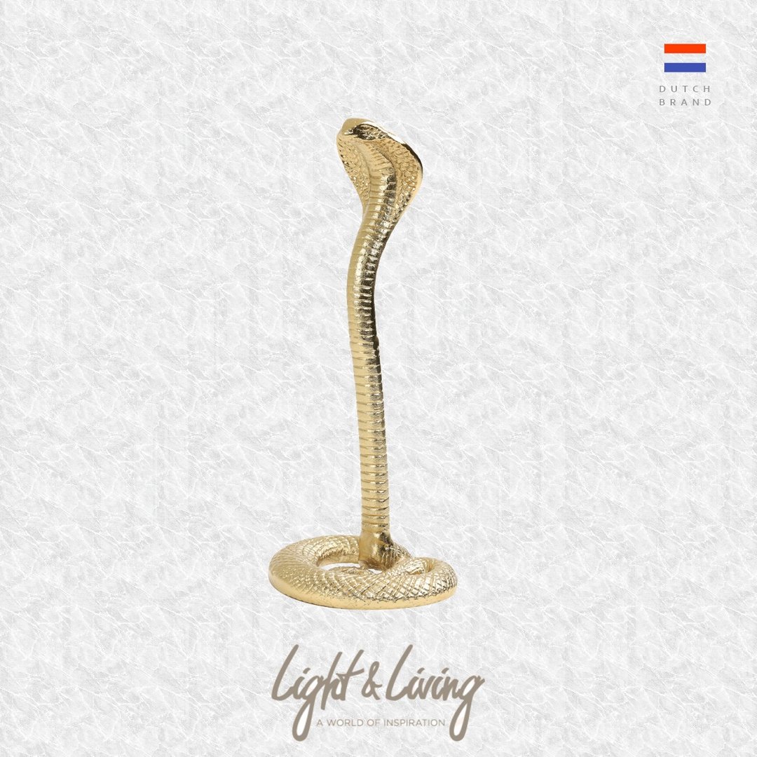 荷兰 Light & Living, 蛇摆设品 SNAKE (大) 金属金色 H.40,5cm - 摆饰 - 其他金属 金色