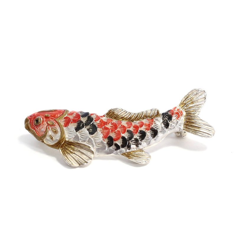 Carp Streamer Carp streamer brooch PB100 - 其他 - 其他金属 红色