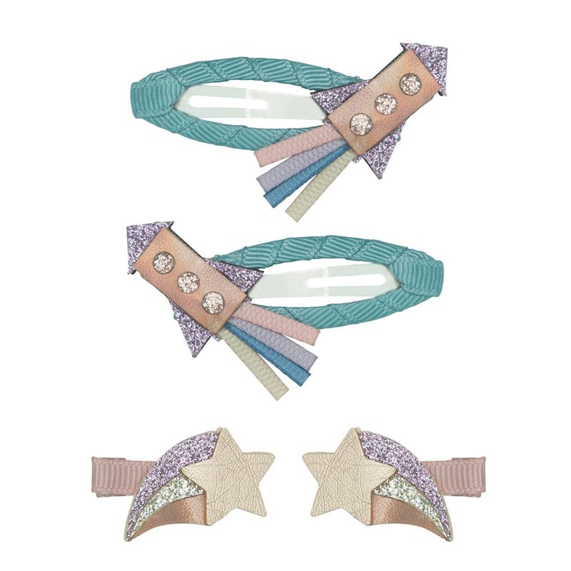 英国Mimi & Lula_AW24_小王子-火箭喷射综合发夹4入 - 婴儿饰品 - 聚酯纤维 