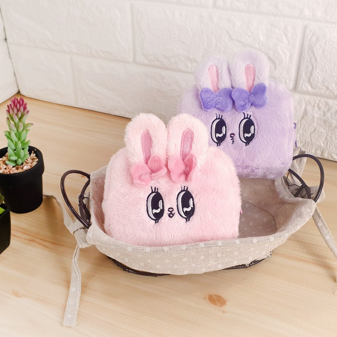 【Esther Bunny艾丝乐小兔】绒毛零钱包 AirPods保护套 钥匙包 - 零钱包 - 聚酯纤维 