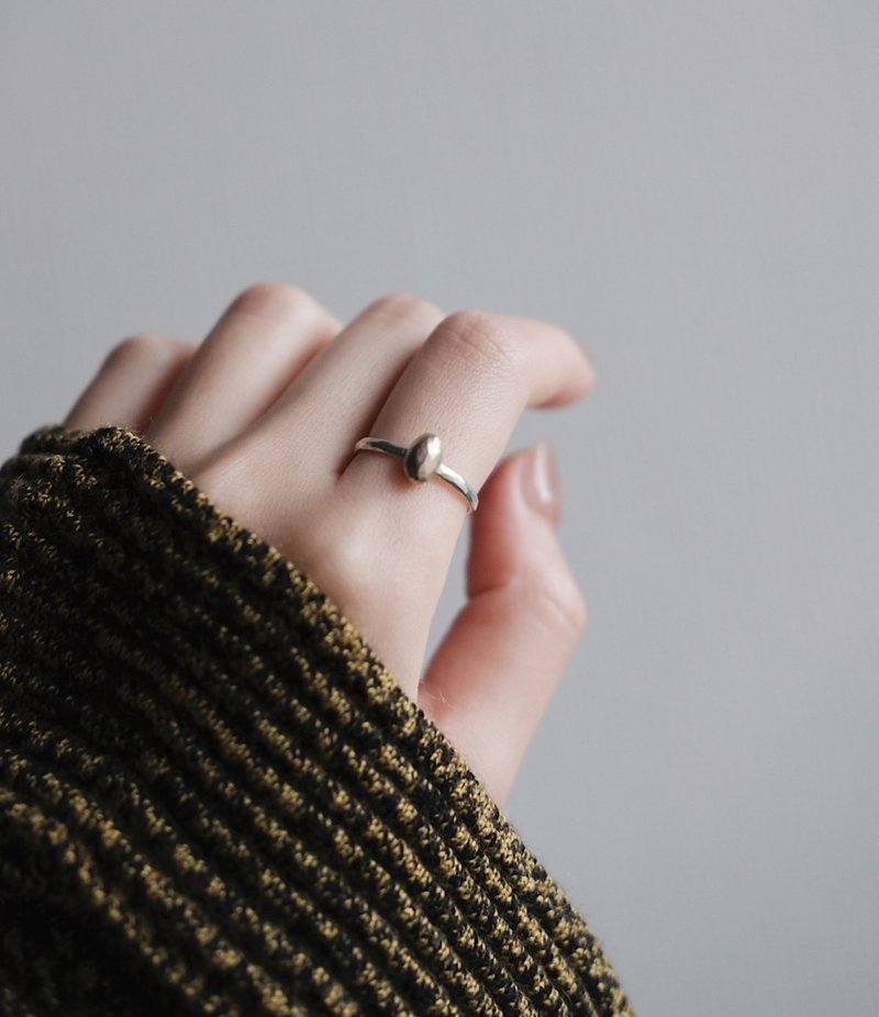 纯银黄铜戒指 - 戒指 - 纯银 银色