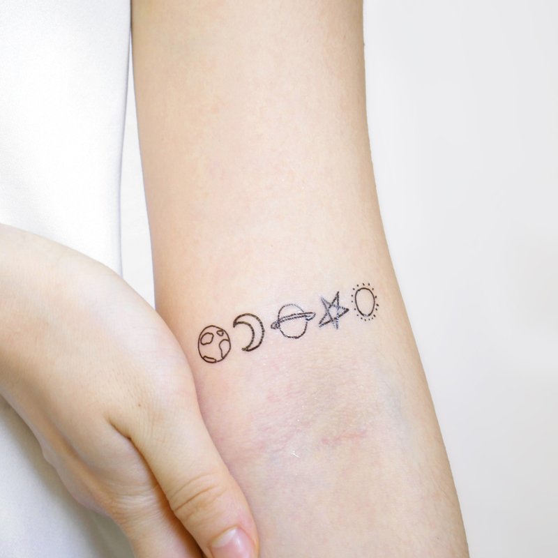 小符号黑白简约刺青 纹身贴纸 迷你 - 纹身贴 - 纸 黑色