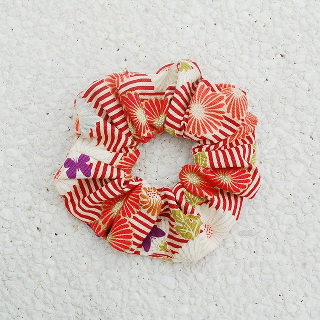 线条丸菊发束_红/大肠圈 甜甜圈 发圈 - 发饰 - 棉 红色