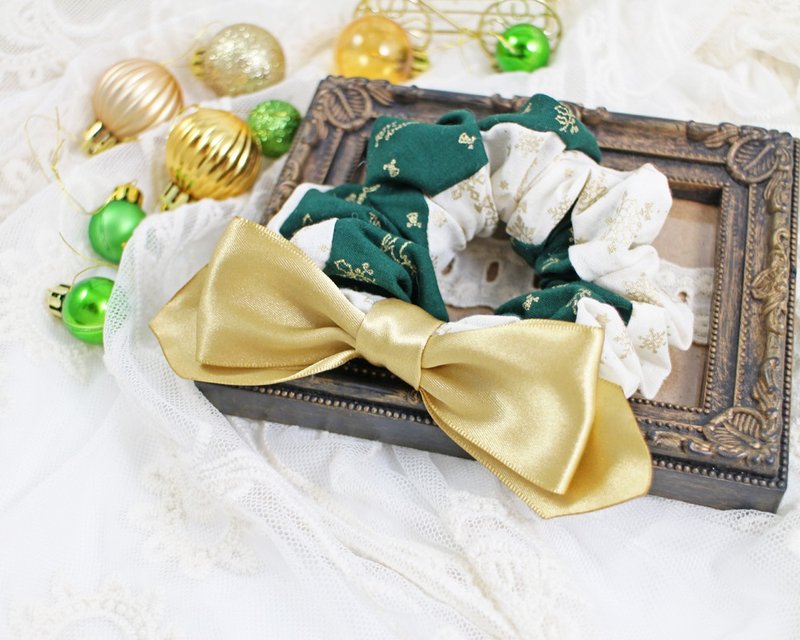 灿烂雪树 - 大肠圈 发圈 发束 - 圣诞 特别款 - 发饰 - 棉．麻 绿色