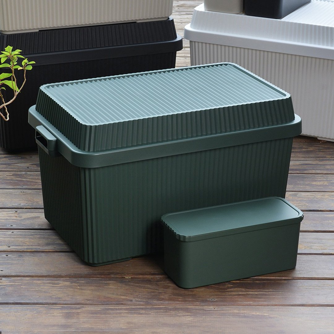 日本like-it 日制多功能直纹耐压收纳箱(附分隔盒1入)-83L - 收纳用品 - 塑料 卡其色