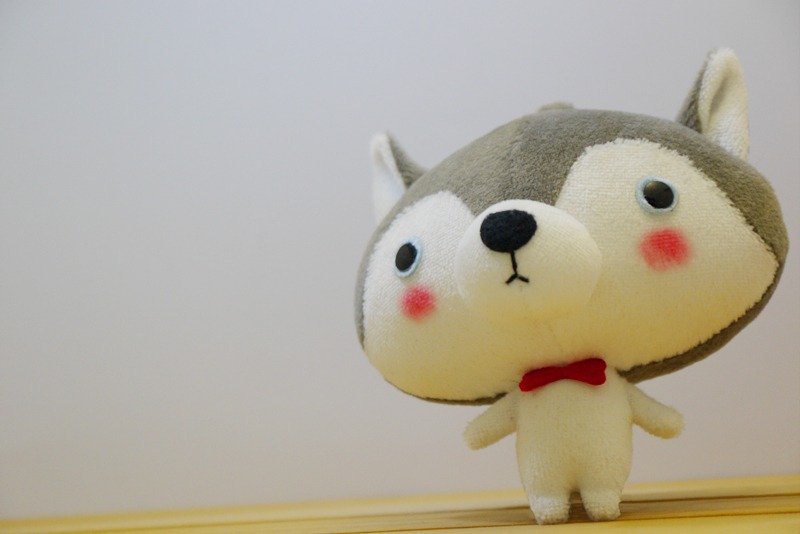 Bucute真真假假哈士齐/手工娃娃/全球限定/手工制作/生日礼物 - 钥匙链/钥匙包 - 聚酯纤维 灰色