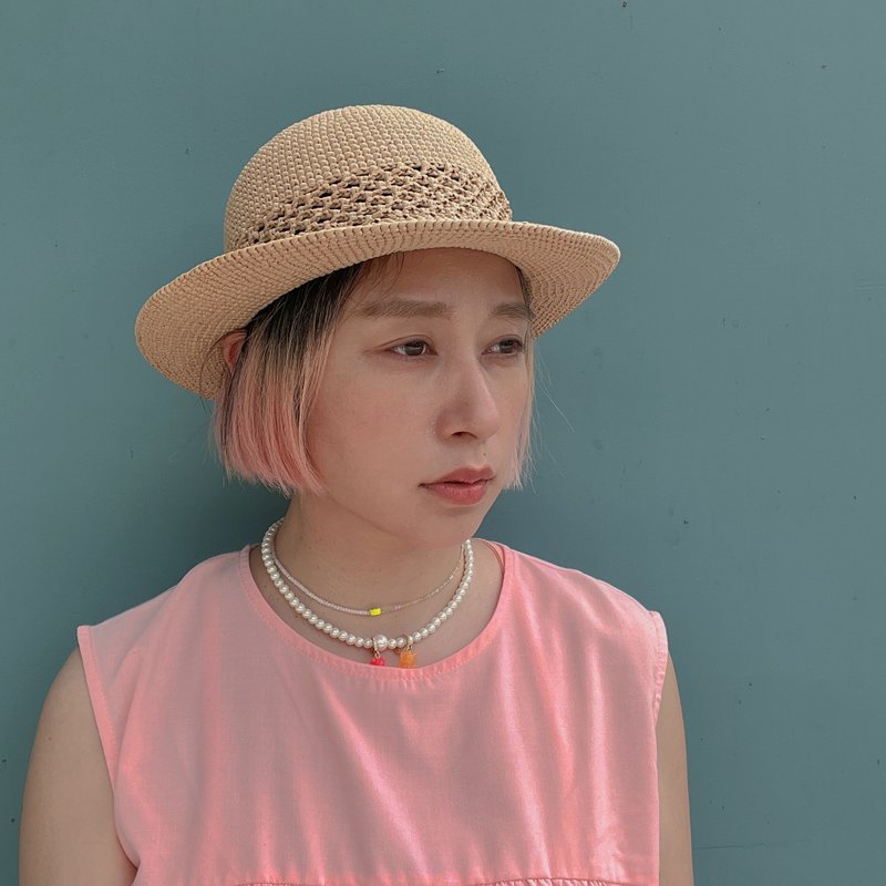 夏绿蒂Charlotte 手织草帽  奶茶草色 chokdee-muakdeedee - 帽子 - 其他材质 卡其色
