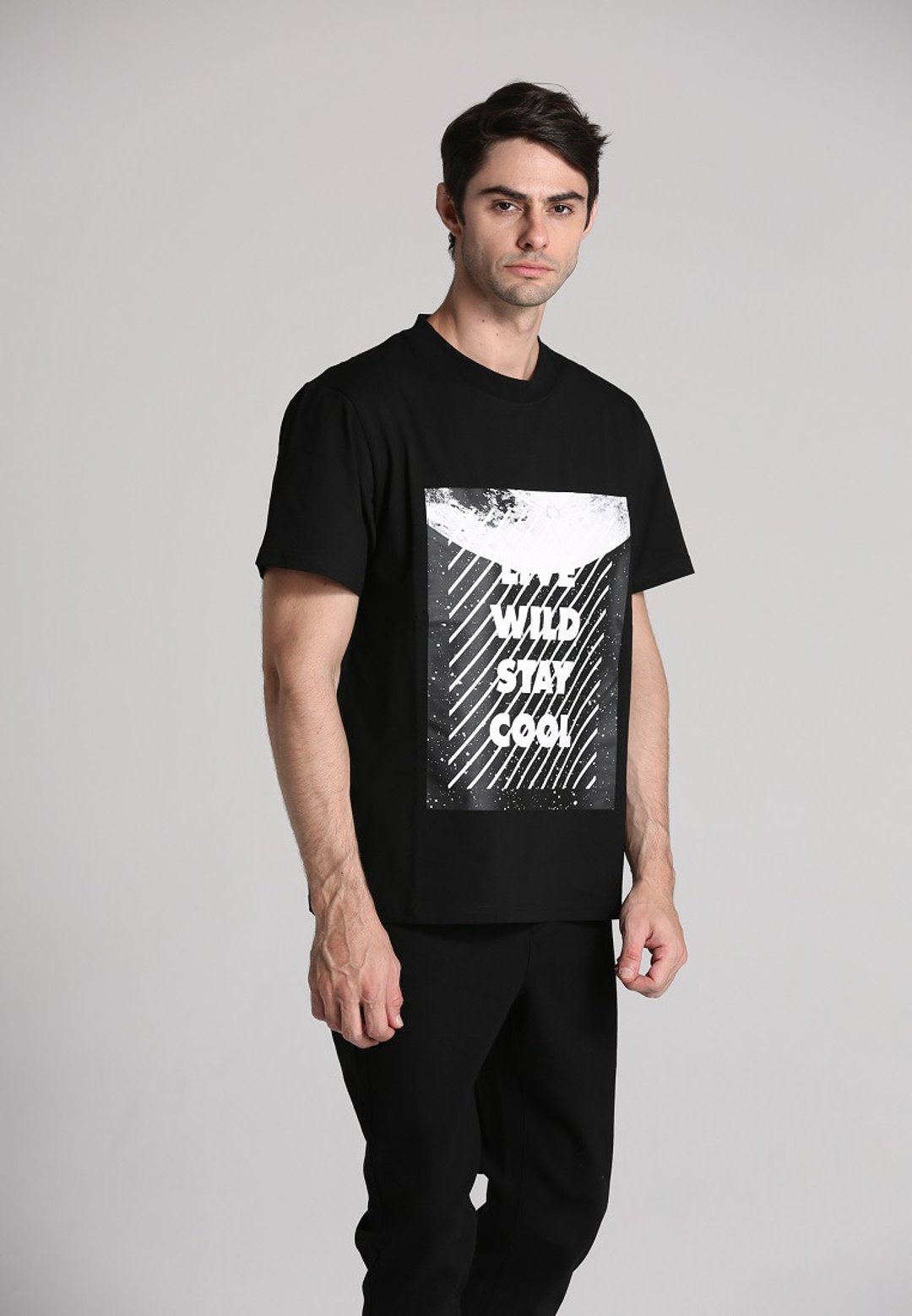 美国Fools Day Good Moon Box Black Tee - 中性连帽卫衣/T 恤 - 棉．麻 黑色