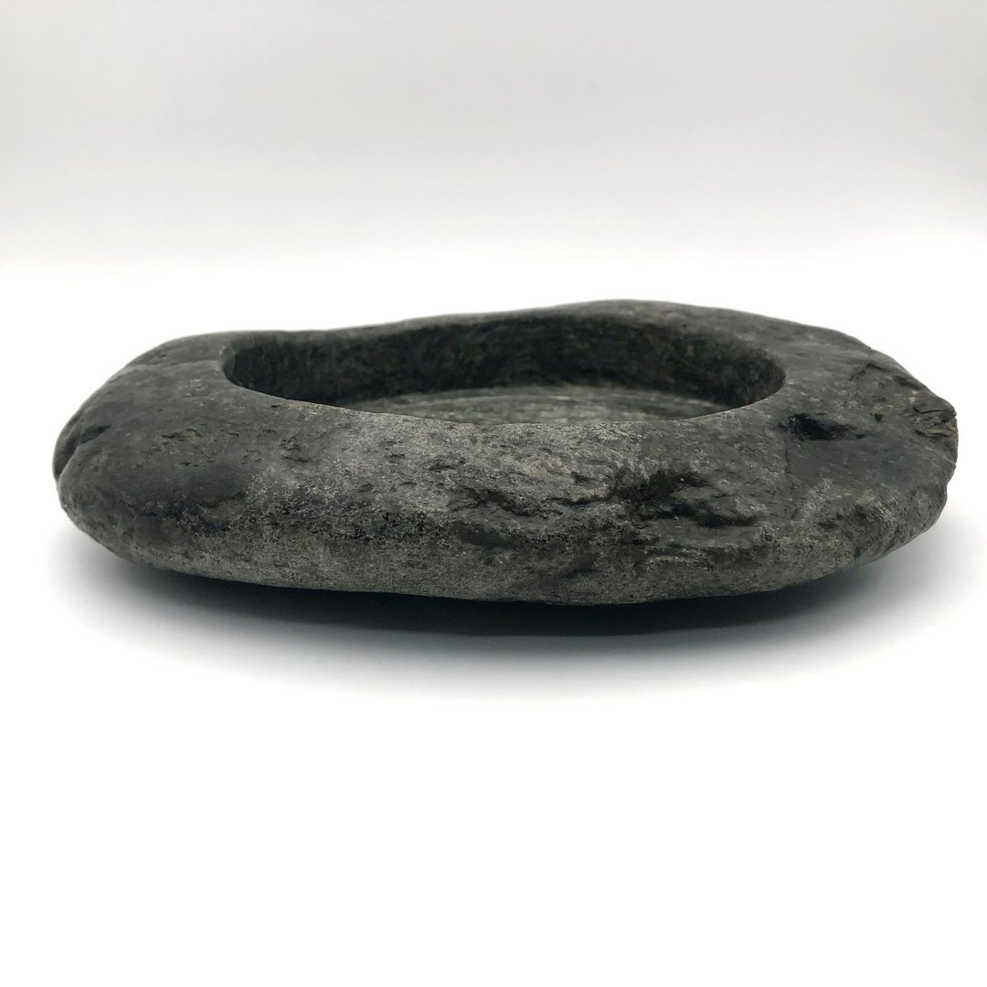 石来运转 - 天然河磨石盘烟灰缸砚台书画墨池摆件饰品盘/送礼/造景/ - 收纳用品 - 玉石 黑色