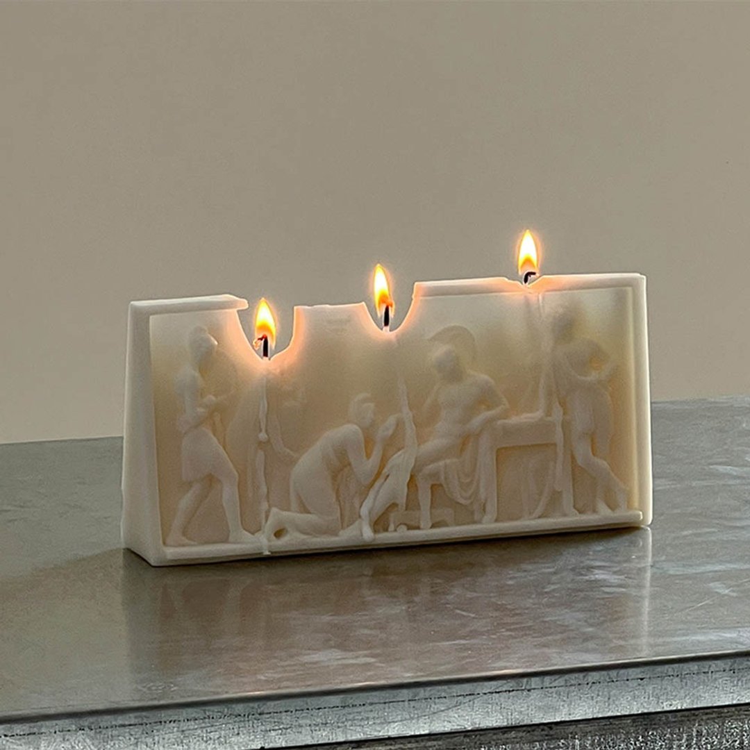 Middle Ages Candle 膜拜 中世紀浮雕壁画蜡烛 皂香 白色 - 蜡烛/烛台 - 其他材质 白色