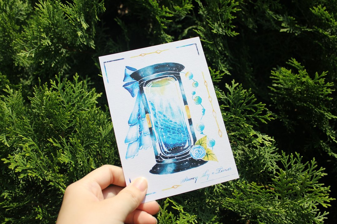 星空计时器明信片 水族箱 - 卡片/明信片 - 纸 蓝色