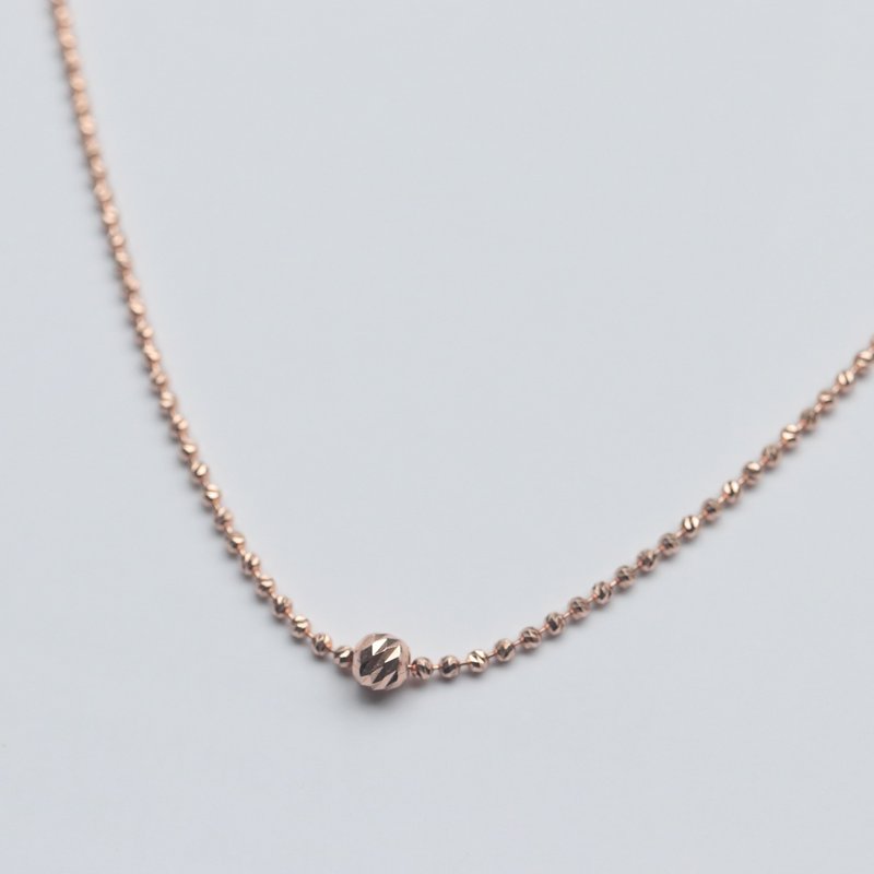 14K 闪亮切割金球项链 (40cm) - 项链 - 贵金属 金色