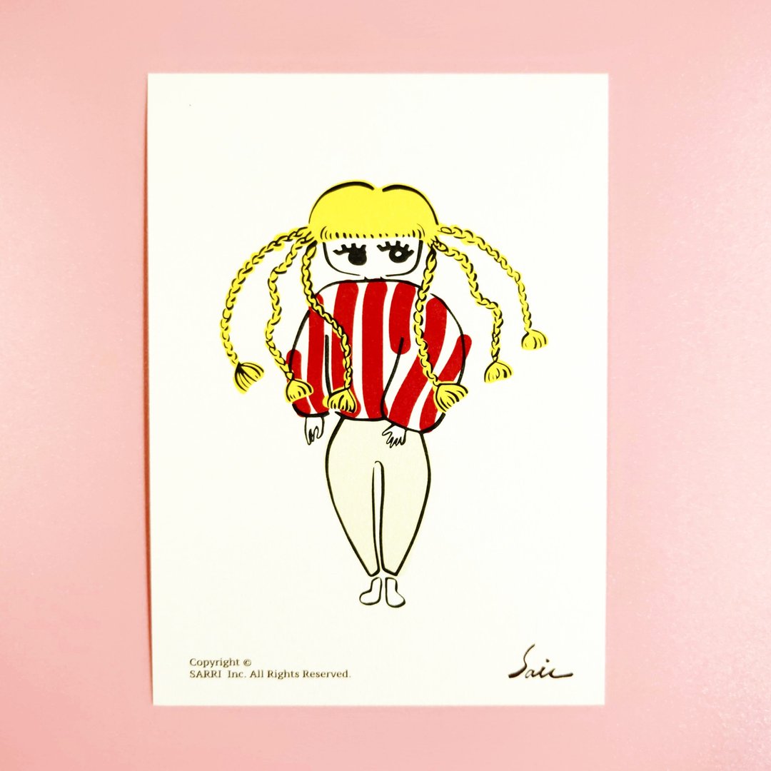 生日 明信片 生日卡  着色 插画  卡片 万用卡  爱 postcard - 卡片/明信片 - 纸 粉红色