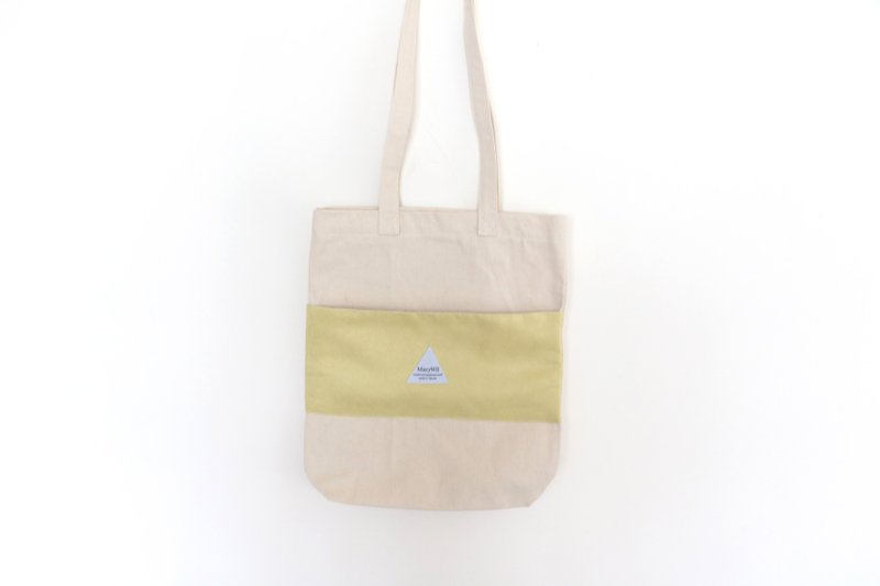 MaryWil你的幸运色拼接帆布提袋-鹅黄 - 侧背包/斜挎包 - 其他材质 黄色