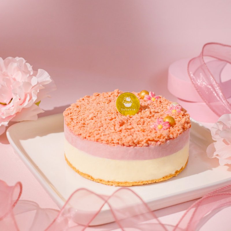 法式顶级莓果生奶酪(六寸)优格酸甜好好吃-可代写小卡片 - 蛋糕/甜点 - 新鲜食材 粉红色