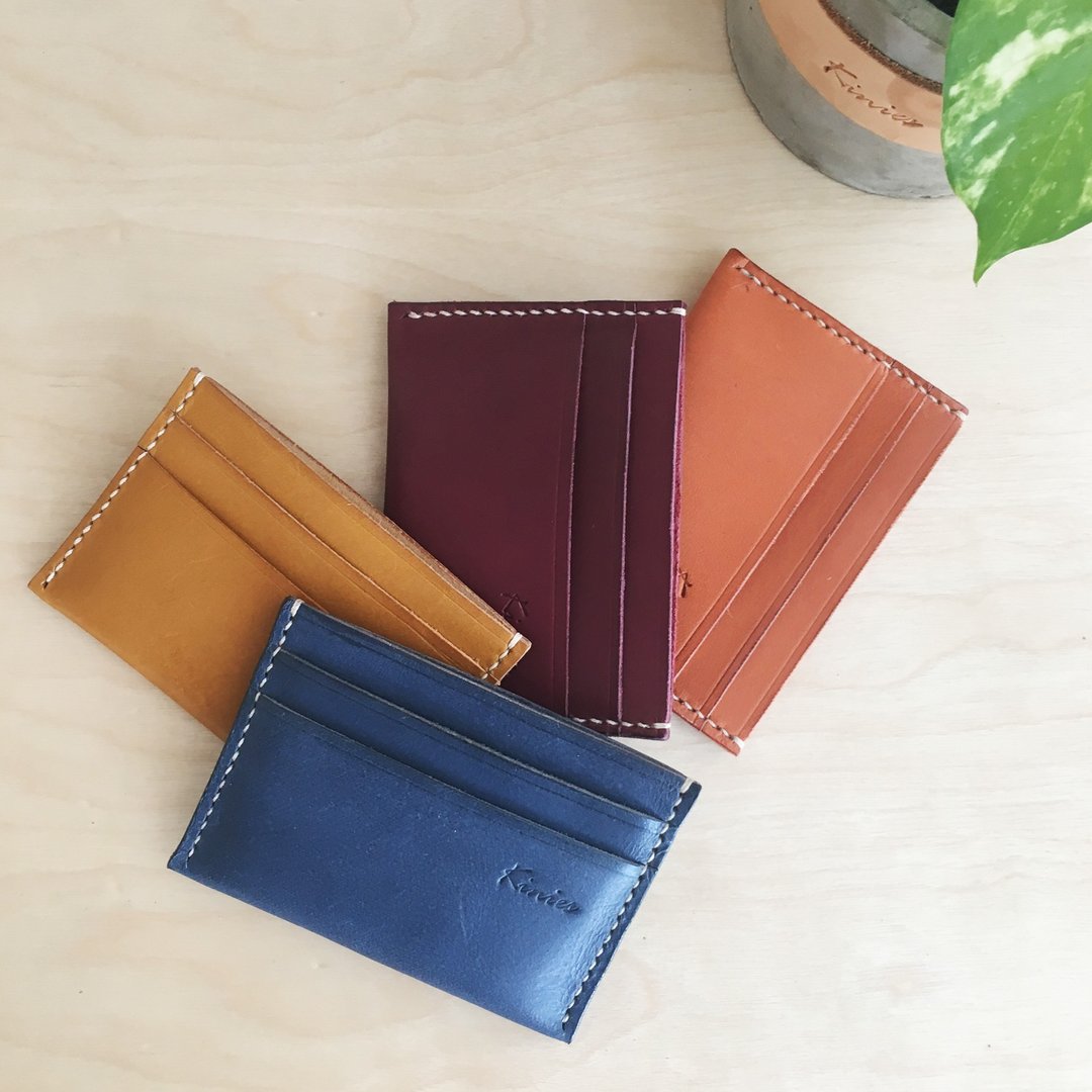 3 SLOTS LEATHER CARDS HOLDER  / WALLET - A25 - 名片夹/名片盒 - 真皮 咖啡色