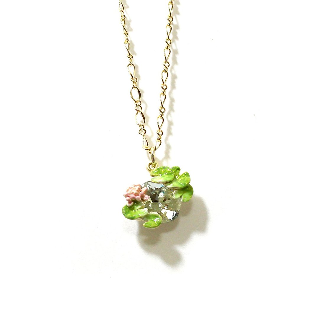 Water lily / necklace Waterlily Necklace NE438 - 项链 - 其他金属 绿色