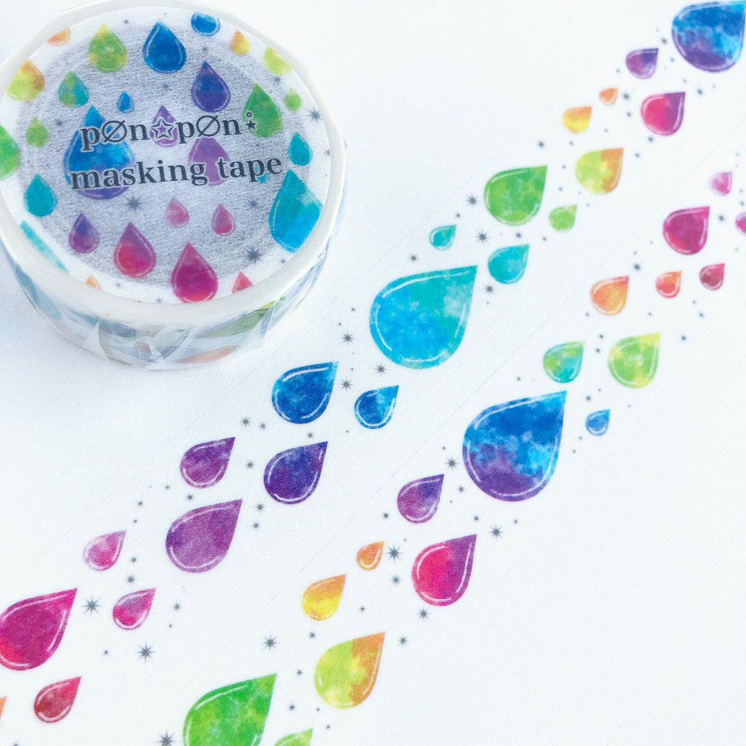Rainbow Drops_Niji no Shizuku - 纸胶带 - 纸 多色