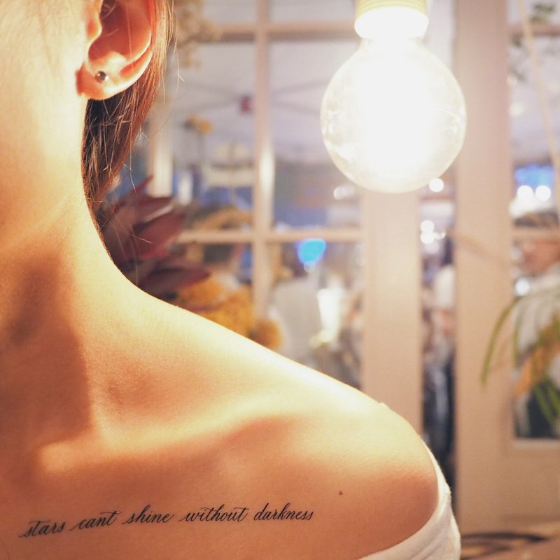 cottontatt stars cant shine without darkness手写书法纹身贴纸 - 纹身贴 - 其他材质 黑色