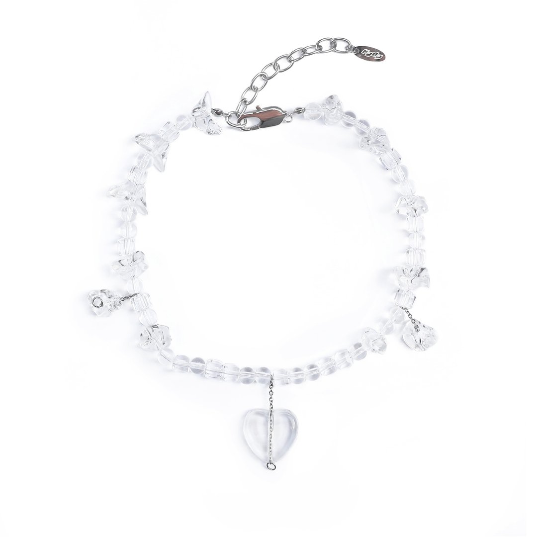 KDNP Crushed Ice with Heart Chokers - 项链 - 珍珠 透明