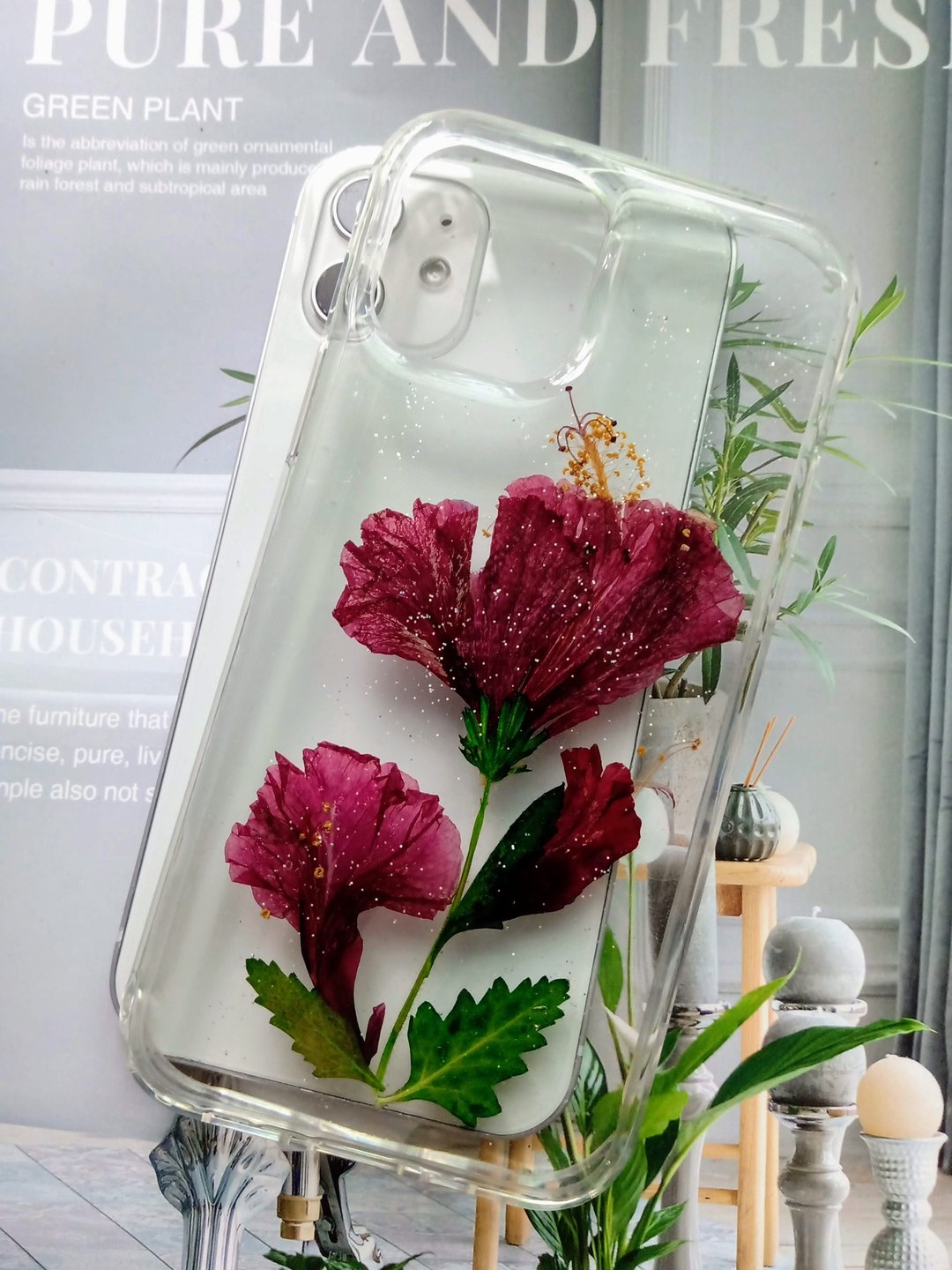 手作押花手机保护壳 | iPhone 12 | iPhone 12 Pro | 现货 - 手机壳/手机套 - 塑料 多色