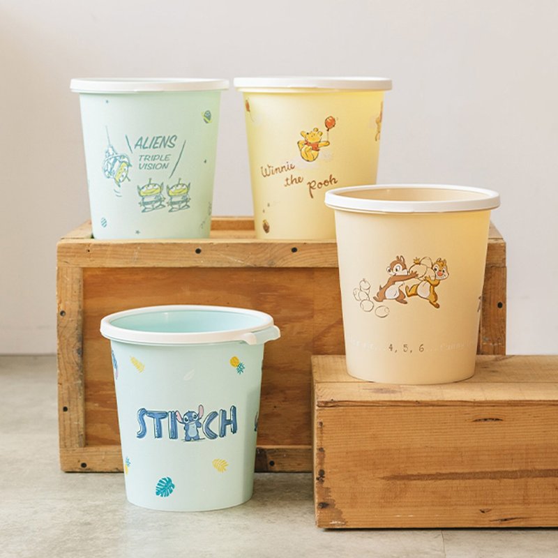 迪士尼垃圾桶-Disney正版授权 压圈设计垃圾筒 收纳盒 小熊维尼 - 垃圾桶 - 塑料 多色