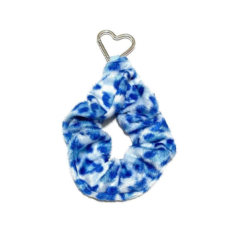 JCC 蓝色豹纹大肠圈挂饰 - 挂绳/吊绳 - 聚酯纤维 蓝色