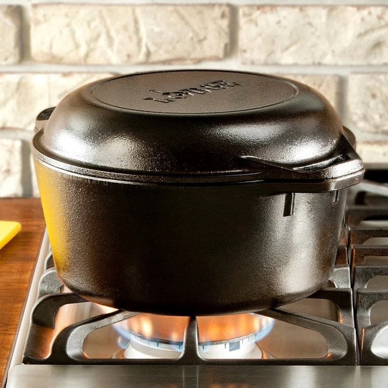 美国LODGE 美国制铸铁煎烤盘/荷兰锅二合一套组-4.7L - 厨房用具 - 其他金属 黑色