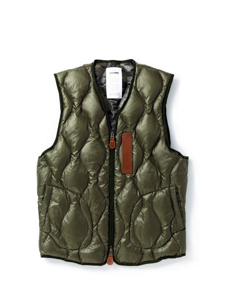 "FRAMEWORK"  QUILTED DOWN VEST - 男装背心 - 棉．麻 蓝色
