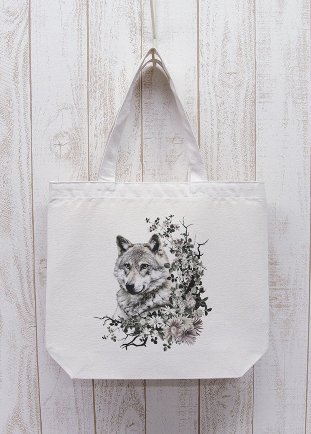 ronronWOLF Calld? Outing Tote Natural / R035-BT-NA - 其他 - 棉 白色