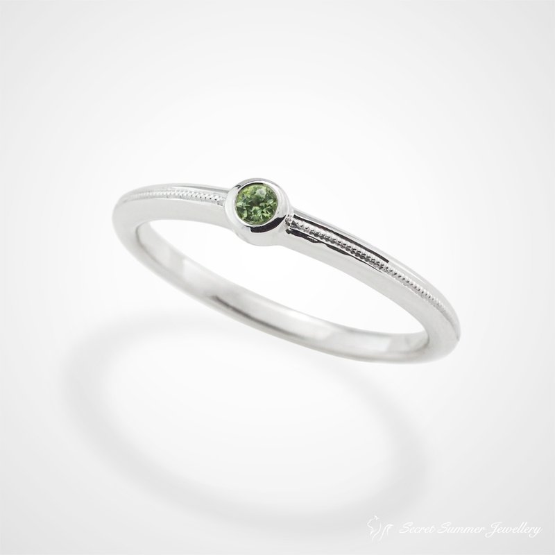 手工925纯银x天然宝石【生日石系列-复古滚珠】现代古董风戒指 - 戒指 - 纯银 多色