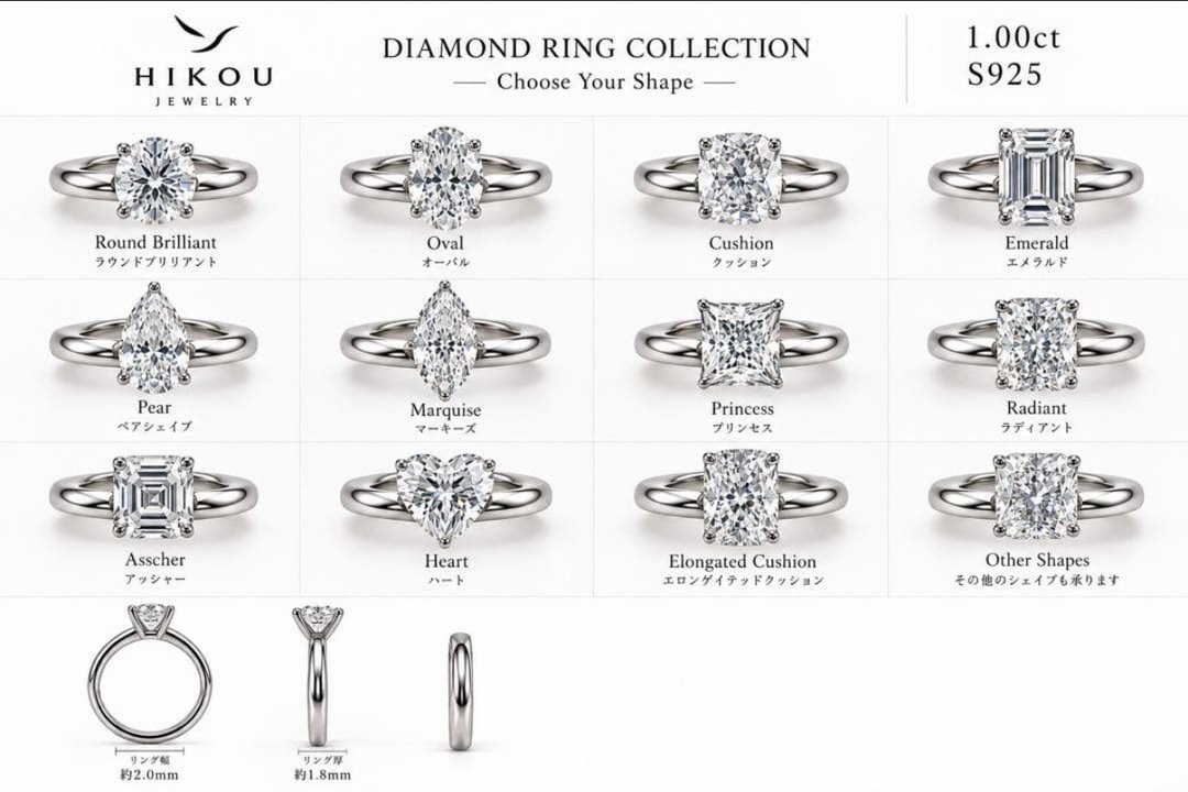 Pinkoi 代购 - 1.00ct 实验室培育钻石戒指｜S925｜附 IGI 鉴定证书｜多种形状可选“让钻石，更贴近日常生活。” - 戒指 - 其他金属 银色