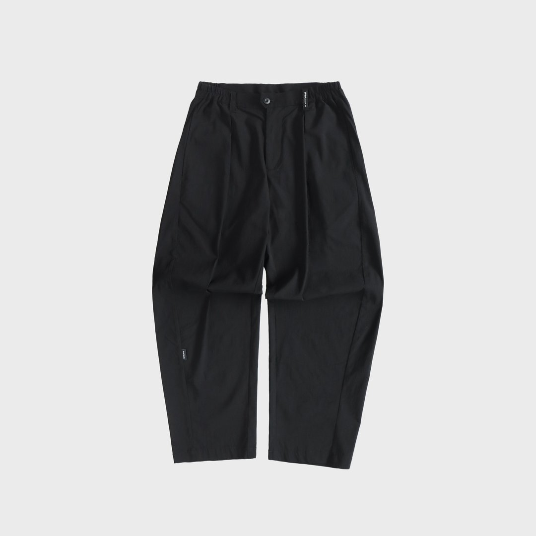 DYCTEAM - RAYON Nylon 微皱肌理纹机能_弧形全长裤 - 男士长裤 - 其他材质 黑色