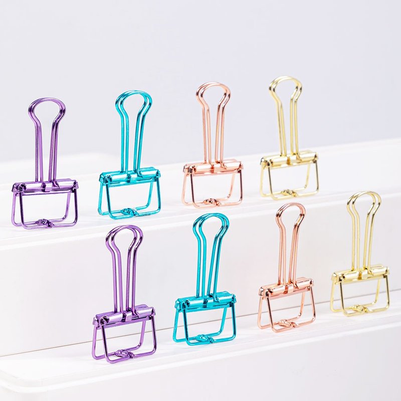 得力Deli彩色金属篓空长尾夹 78207 32mm - 其他 - 其他金属 金色