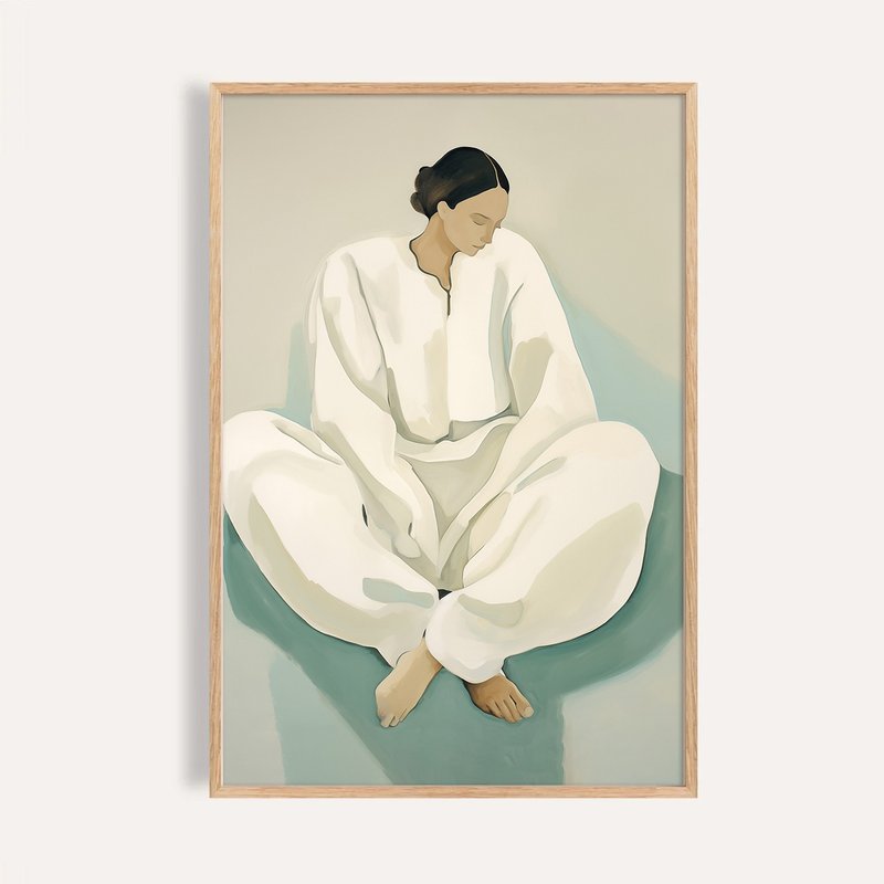 静坐时光 Meditative Silence / 当代人物 艺术挂画 海报 无框画 - 海报/装饰画/版画 - 纸 