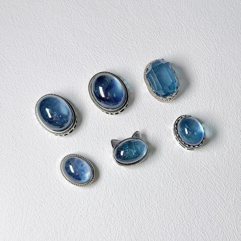 s925银镶海蓝宝魔盒 - 手链/手环 - 水晶 蓝色