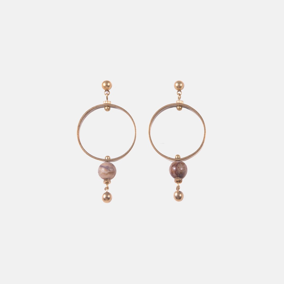 星体垂坠耳环 - Drap ' Stars Earrings - 耳环/耳夹 - 宝石 金色