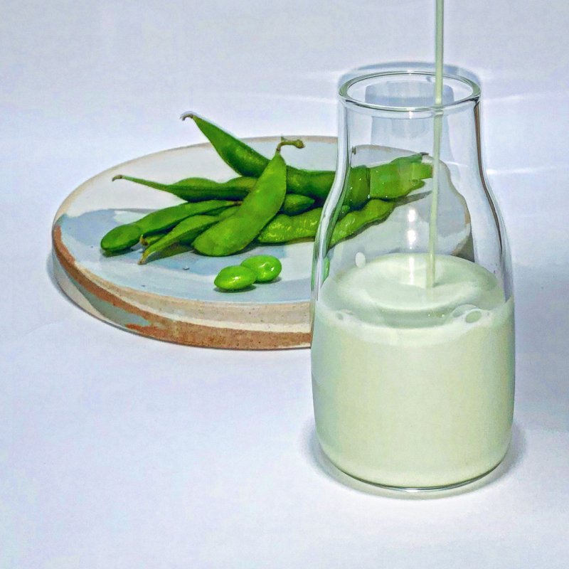 纯手工植物奶 翠玉毛豆/全食材杏仁茶【 微微糖: 300ML / 1L 】 - 奶类/豆浆 - 新鲜食材 绿色