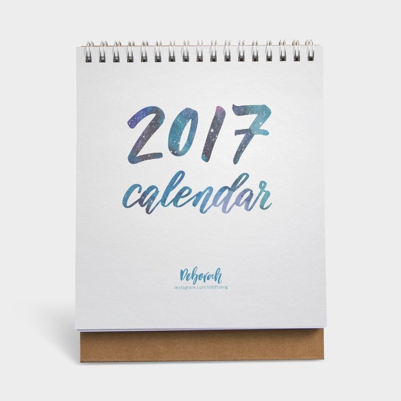 2017桌历 | Color Explosion手写英文艺术字·水彩星空  by 简单写字｜A001KK003 - 年历/台历 - 纸 蓝色