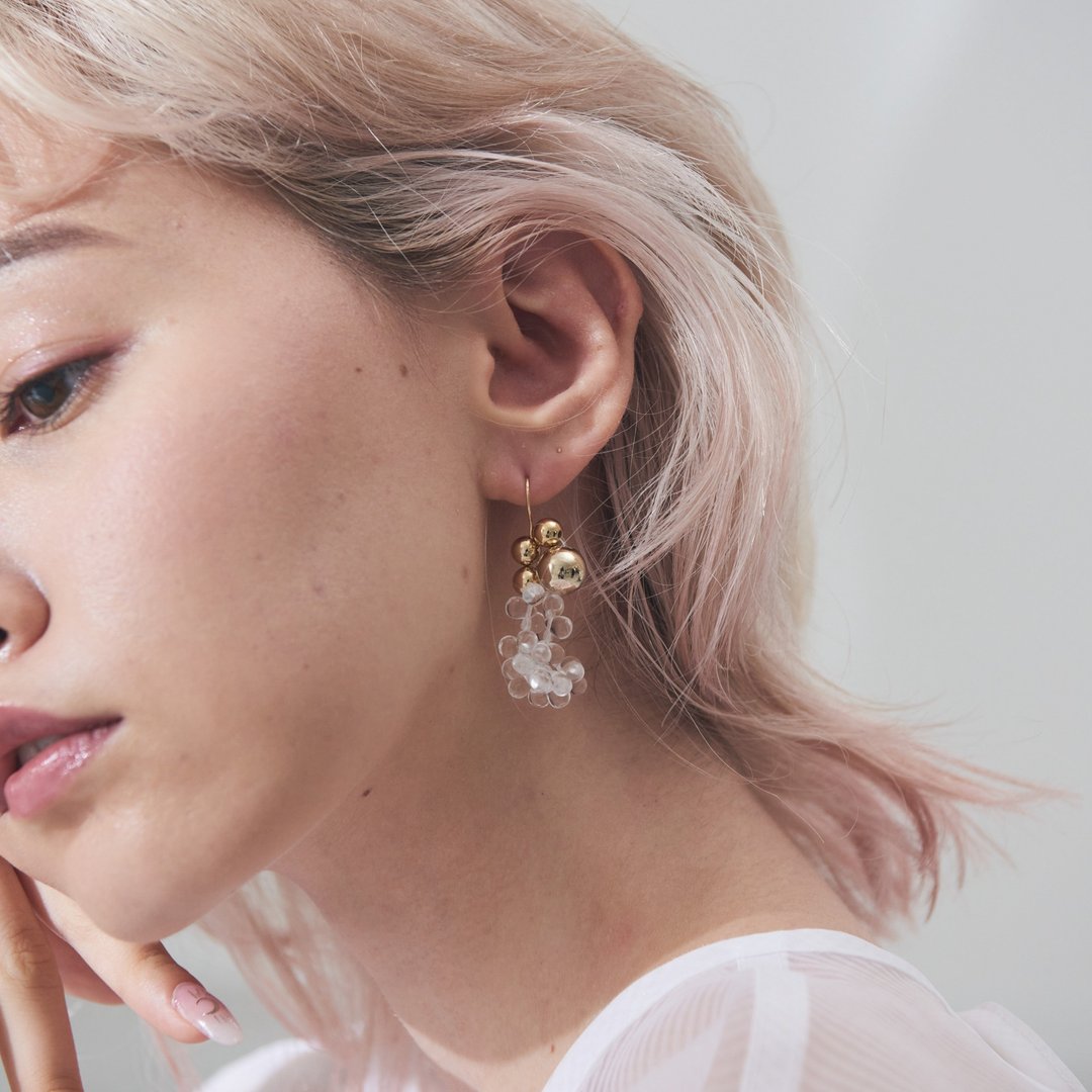 Prism 14kgf hook Earrings - 耳环/耳夹 - 其他金属 金色