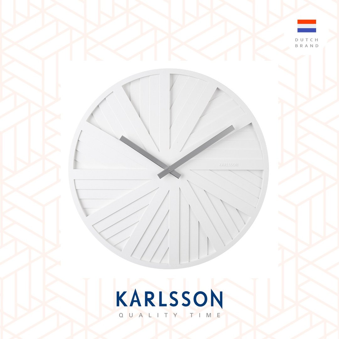 荷兰Karlsson wall clock 40cm Slides white 设计师挂钟 - 时钟/闹钟 - 塑料 白色
