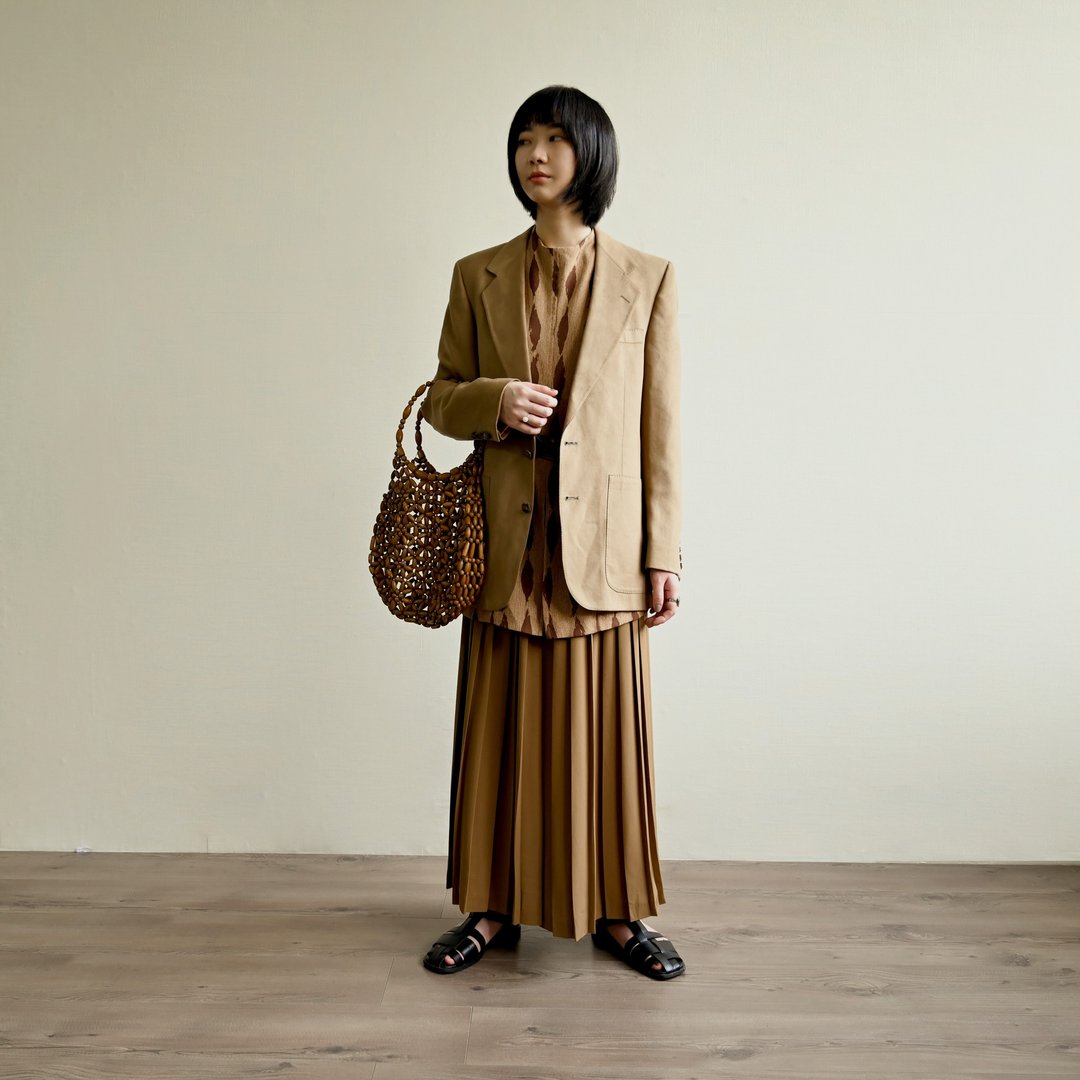 【NaSuBi Vintage】Lanvin人造麂皮古着西装外套 - 女装西装外套/风衣 - 其他人造纤维 