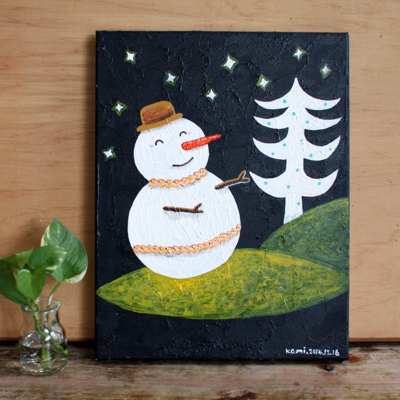 原画  ∣  初冬的雪人 - 画框/相框 - 其他材质 多色