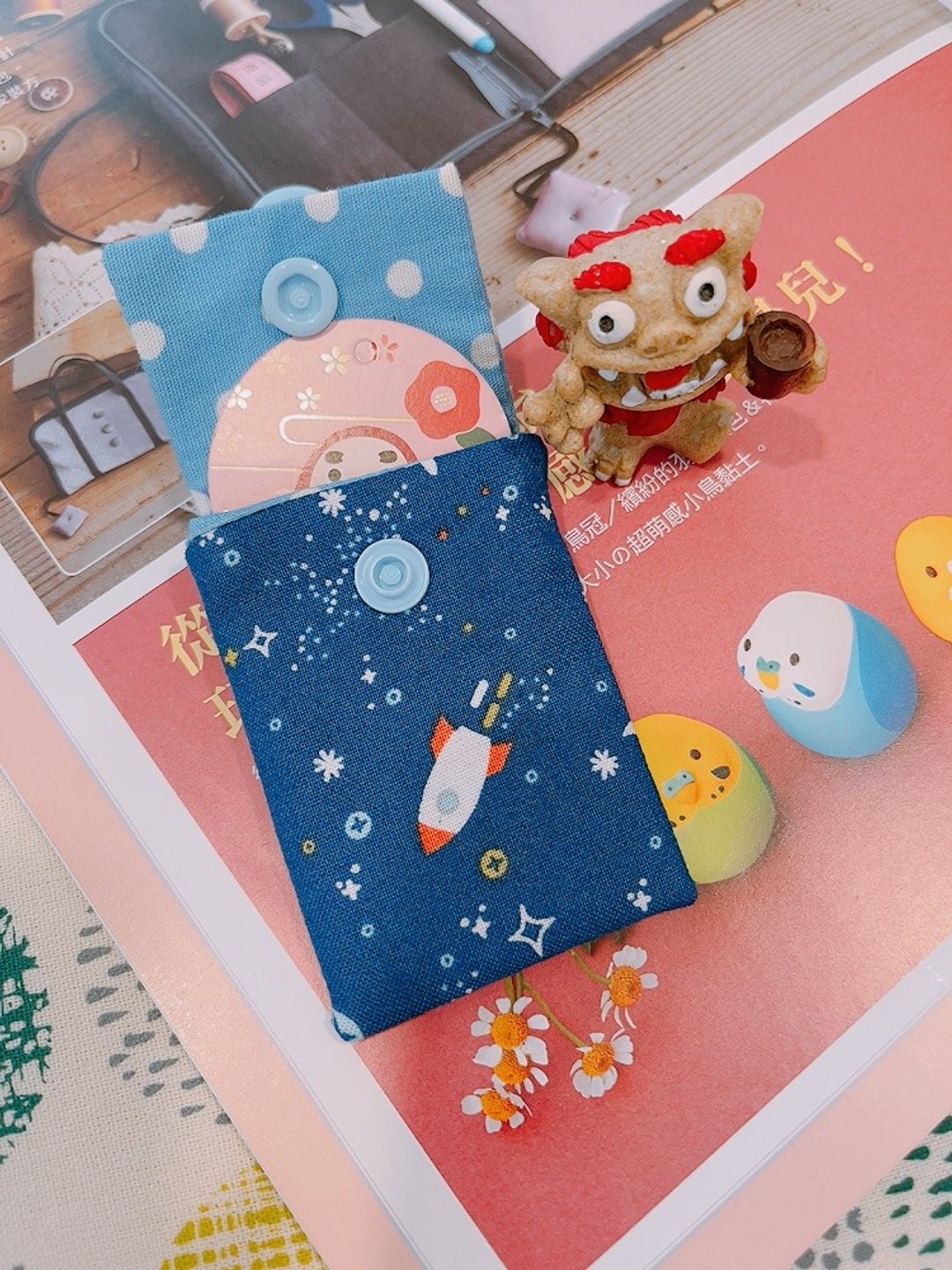 平安符袋/香火袋-宝蓝星空 - 平安符/符袋 - 棉 蓝色