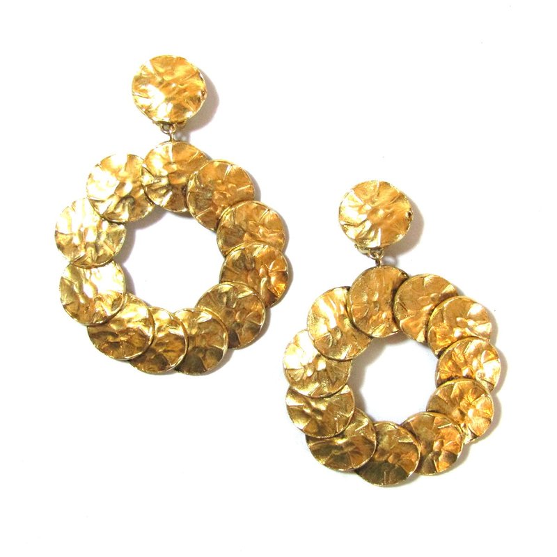 Yves Saint Laurent 罗伯特．古森 风格 复古 金色 耳环 - 耳环/耳夹 - 其他金属 金色